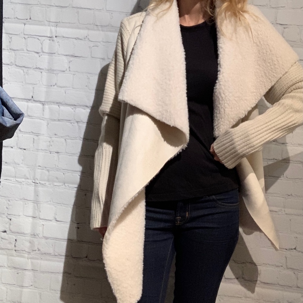 John + Jenn Cream Open Front Cardigan